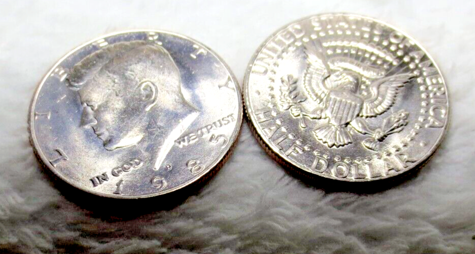 1985 P+D KENNEDY HALF DOLLAR SET, RETURNS OK