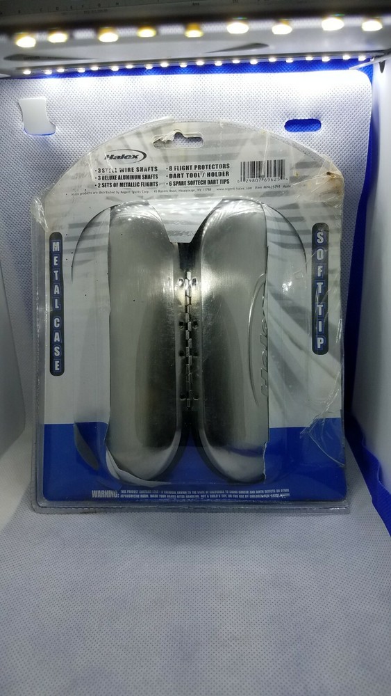 Halex Softech Nickel Silver 3 Soft Tip Darts Metal Case NIB