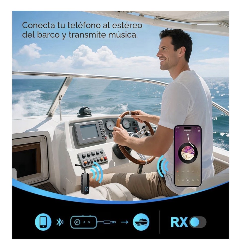 Bluetooth 5.4 Dual Pairing Transmitter Receiver 3.5mm Audio Adapter Black