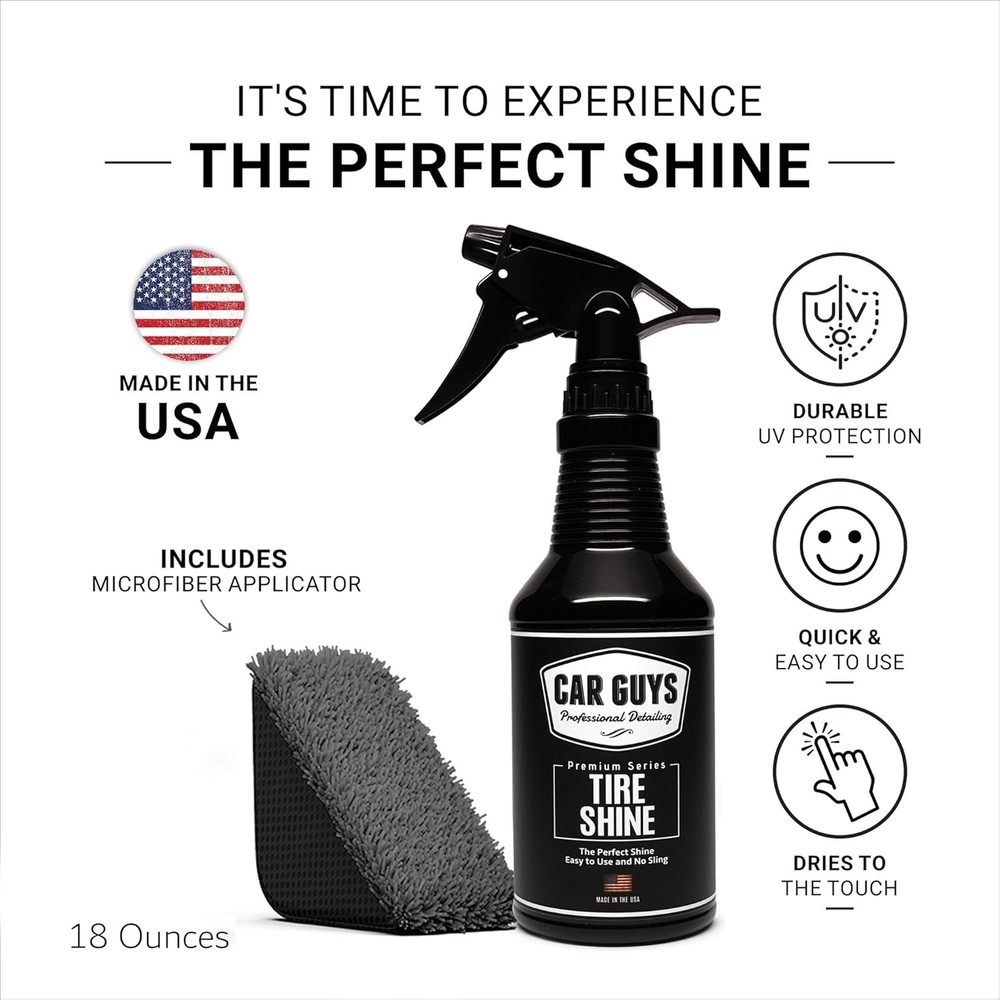Professional Deep Black Tire Shine Spray Kit