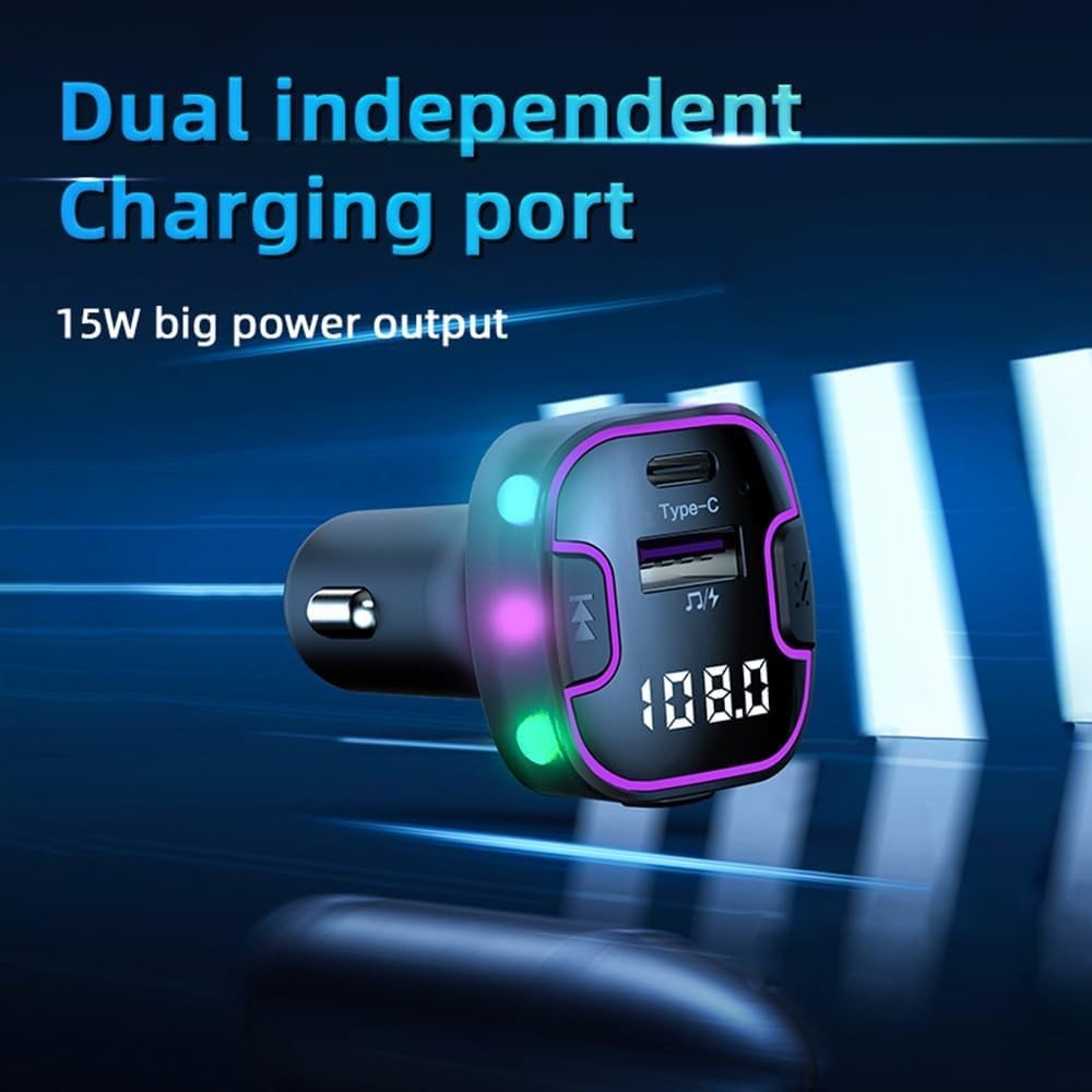 Bluetooth 5.3 Car Adapter with PD & QC3.0 Fast Charging - Enhance Your Drive