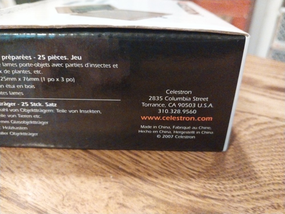 Celestron No.44410 Prepared Microscope Slides (25-Piece Set) New