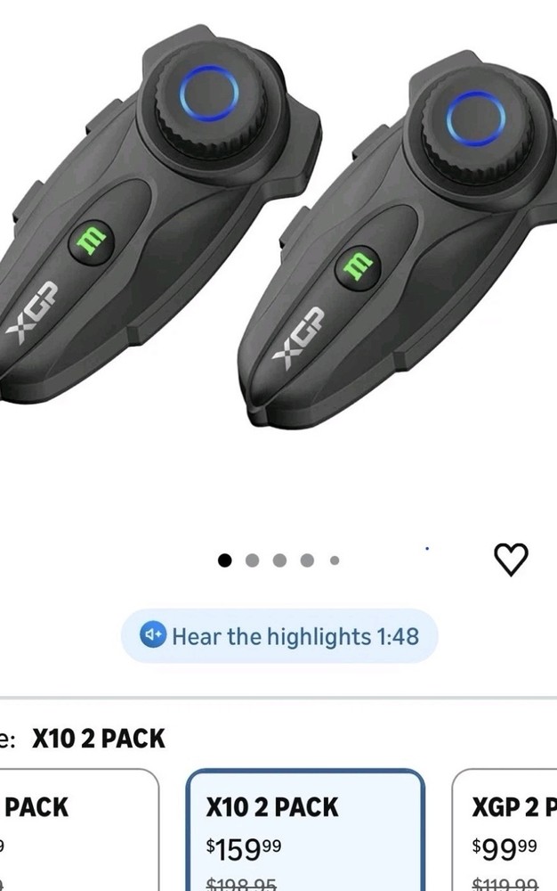 XGP X10 10 Riders Group Mesh Motorcycle Intercom