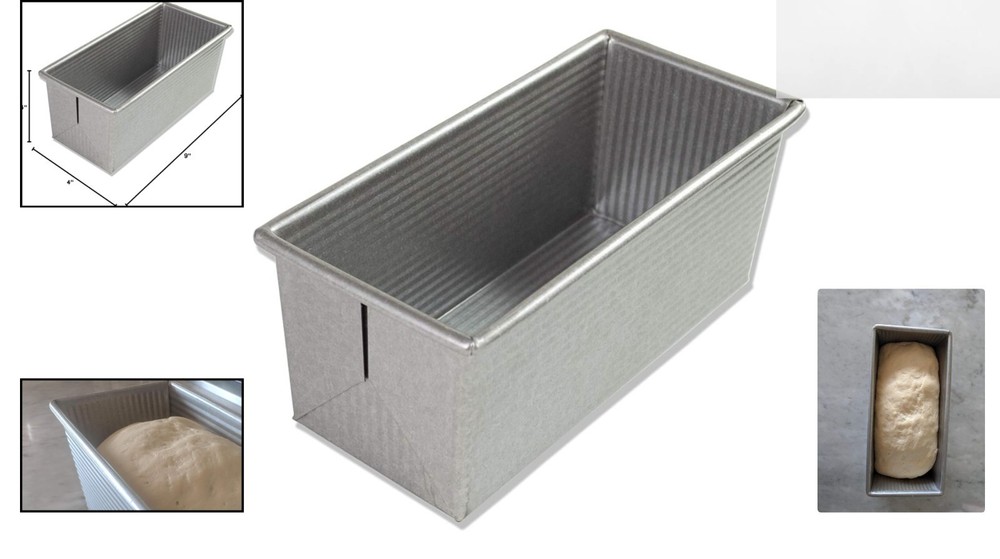High Performance Pullman Loaf Pan - 9x4, Made in the USA, Easy Clean
