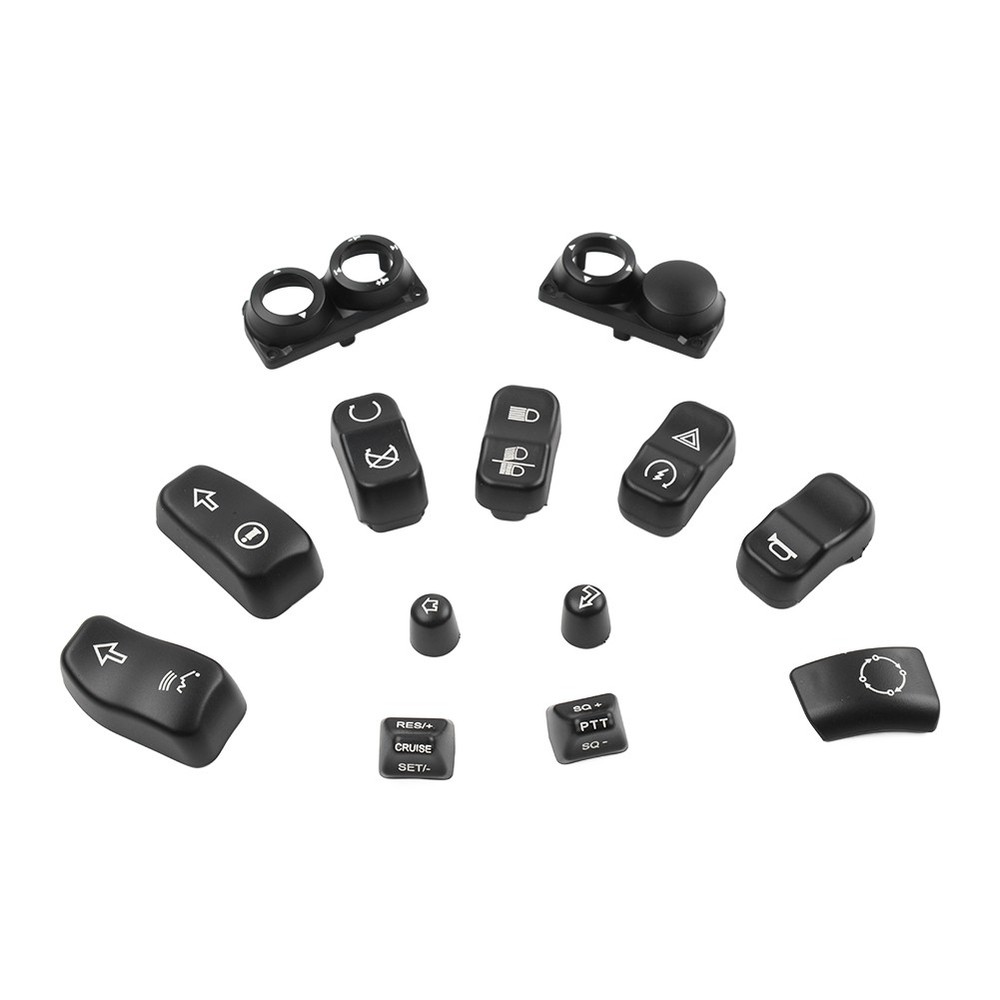 13pcs Hand Control Switch Housing Button Cap For Harley Touring FLHTC 14-up