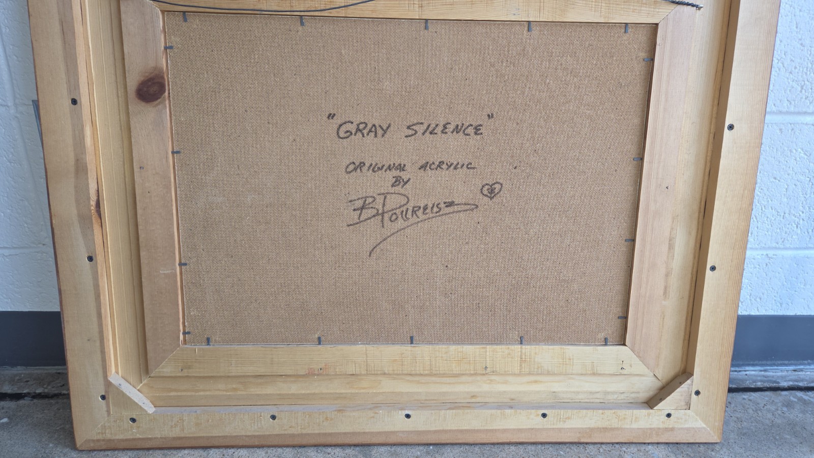 BRENDA POLLREISZ ORIGINAL OIL PAINTING " GRAY SILENCE" WOLVES LARGE