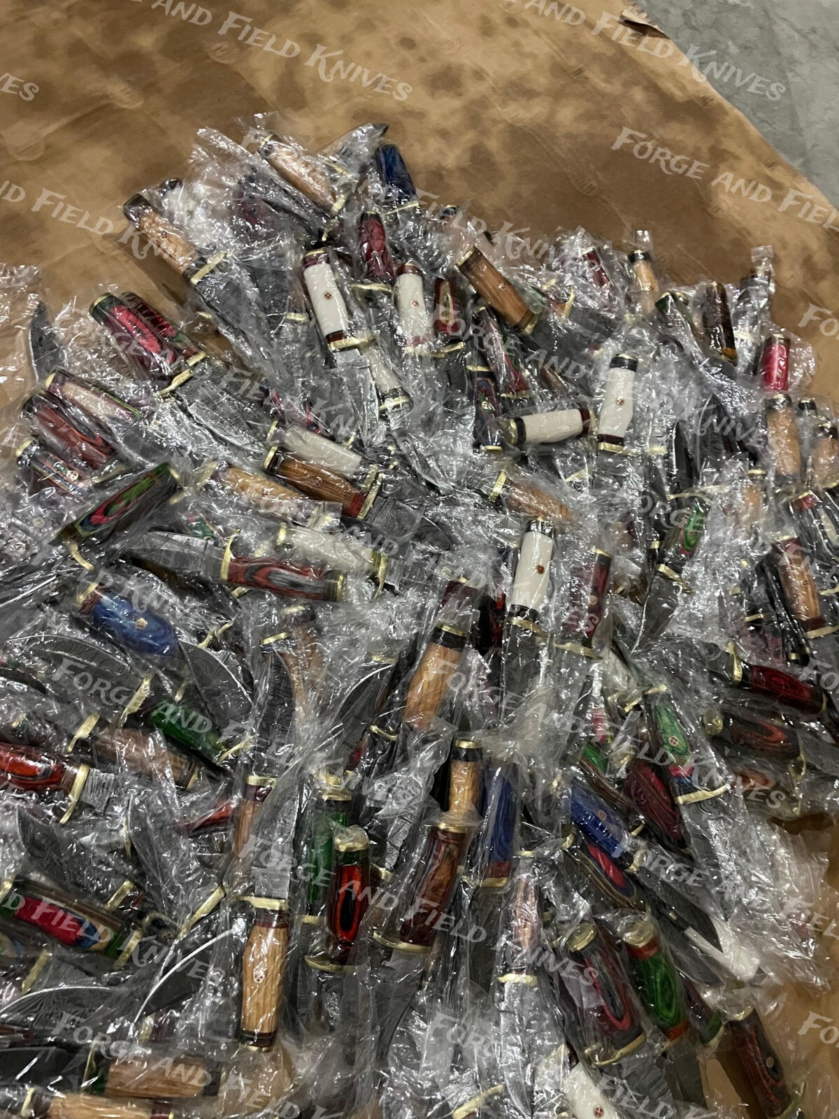 Set of 20 Custom Handmade Damascus Steel 6" Camping & Hunting Knives - From USA