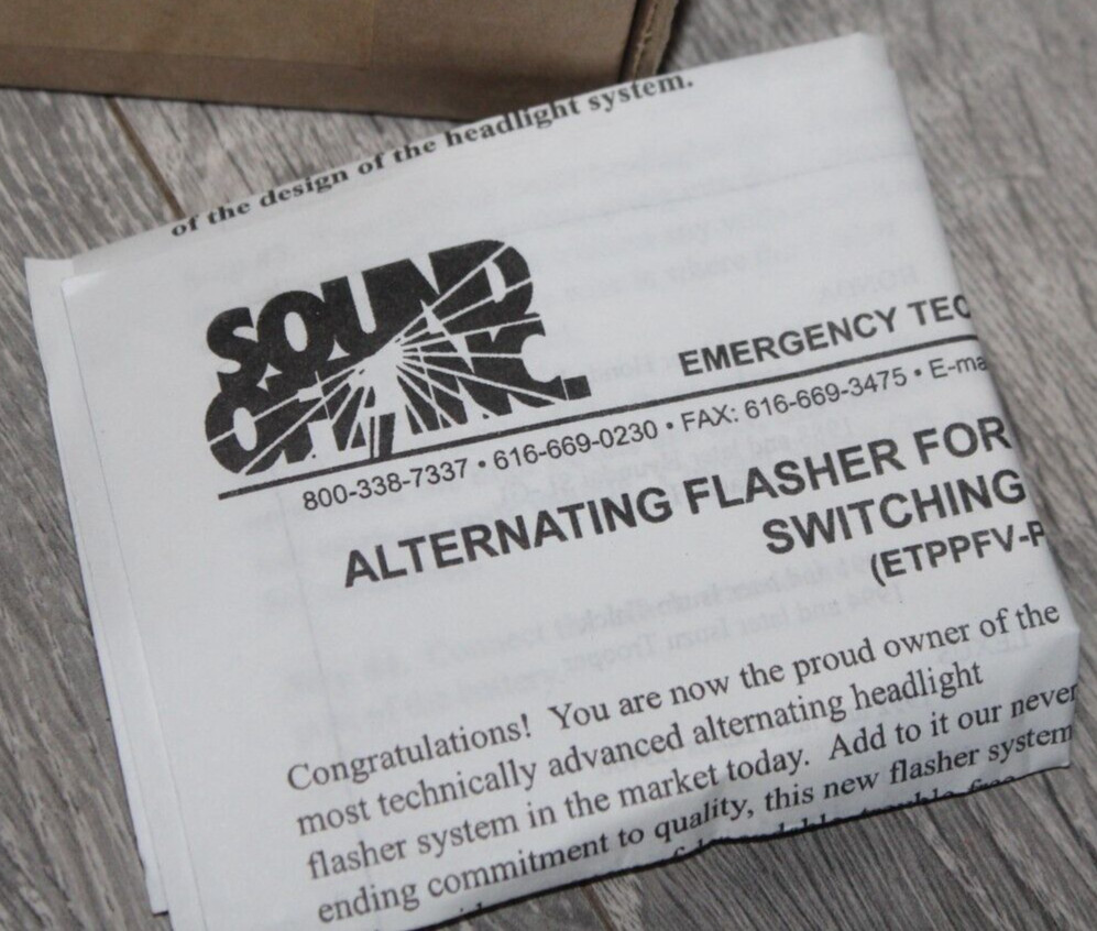 SOUND OFF INC. ETPPFV-P GROUND SIDE SWITCH ( NOS)