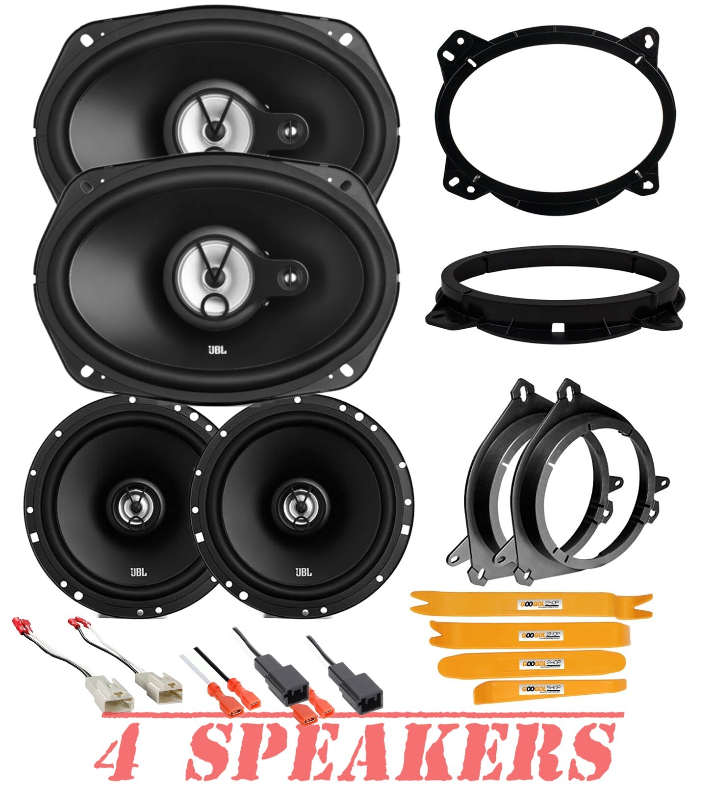 JBL Stage1 Front & Rear Door Speaker Replacement kit for 2020-2023 Toyota Tacoma