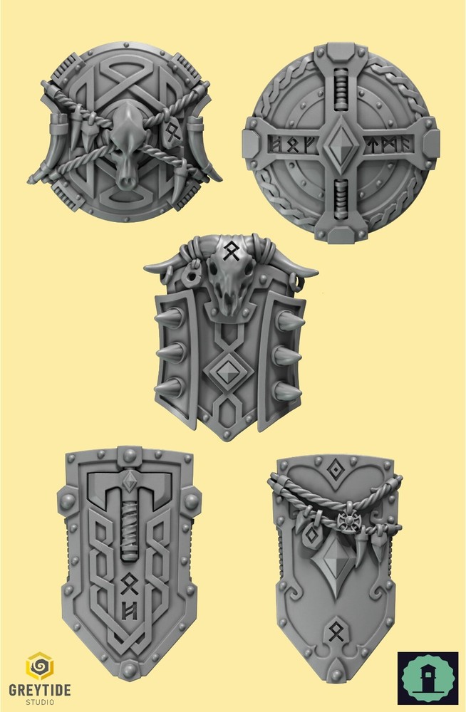 Space Wolves Shields  - MULTILISTING - Greytide Studio - Primal Hounds
