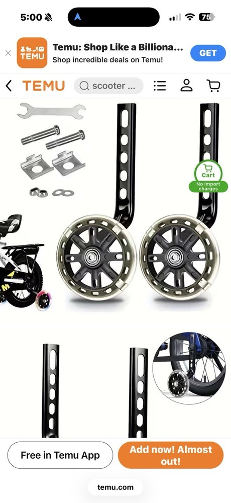 Temu Training Wheels