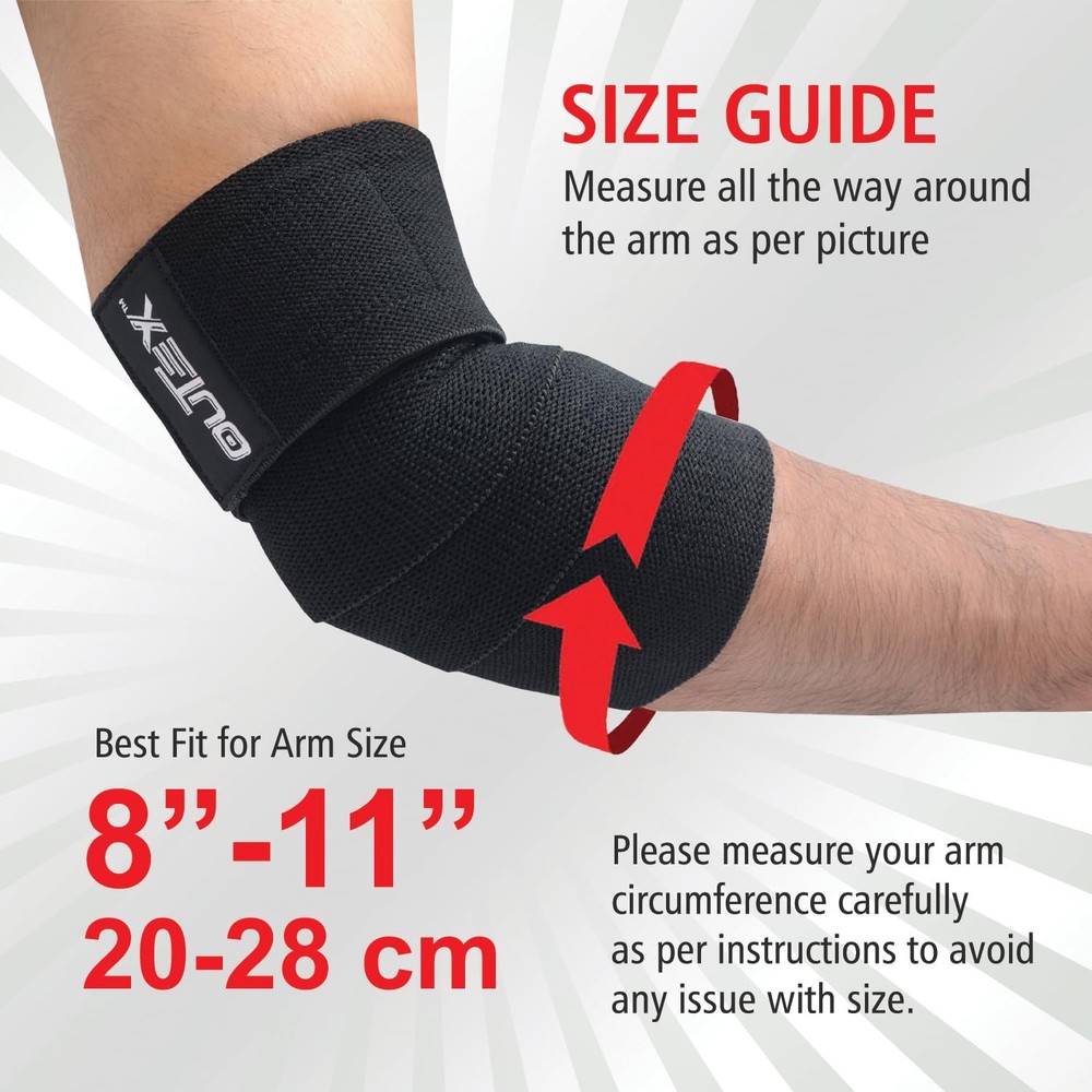 Elbow Wraps for Weightlifting (1 Pair) - 40" Elbow Compression Strap & Joint ...