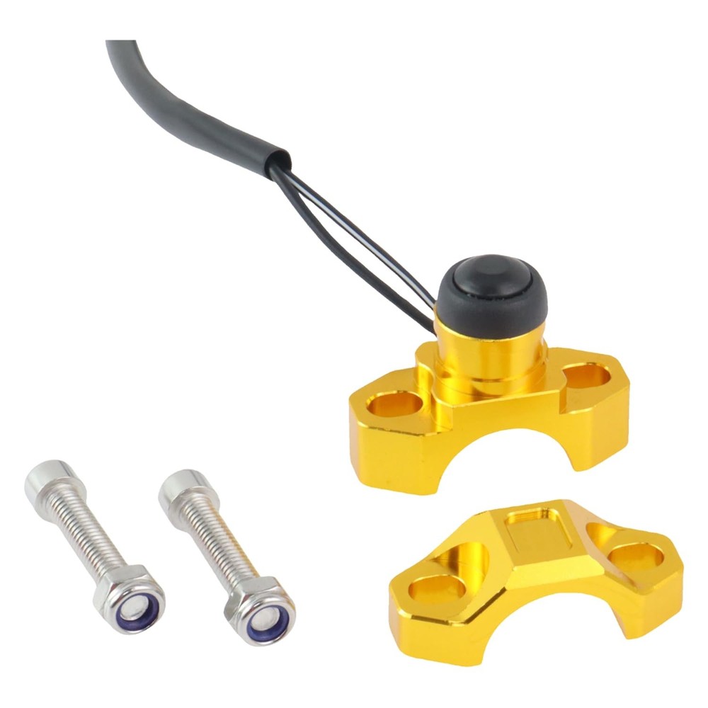 TXRXIZ Universal Motorcycle Engine Stop Start Kill Switch Gold(Black Button)