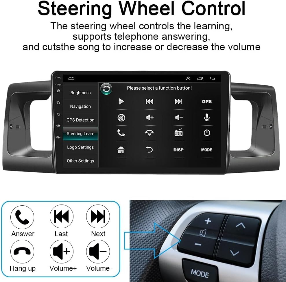 9"QLED Apple Carplay For Toyota Corolla 2003-08 Android 15 Car Stereo Radio GPS