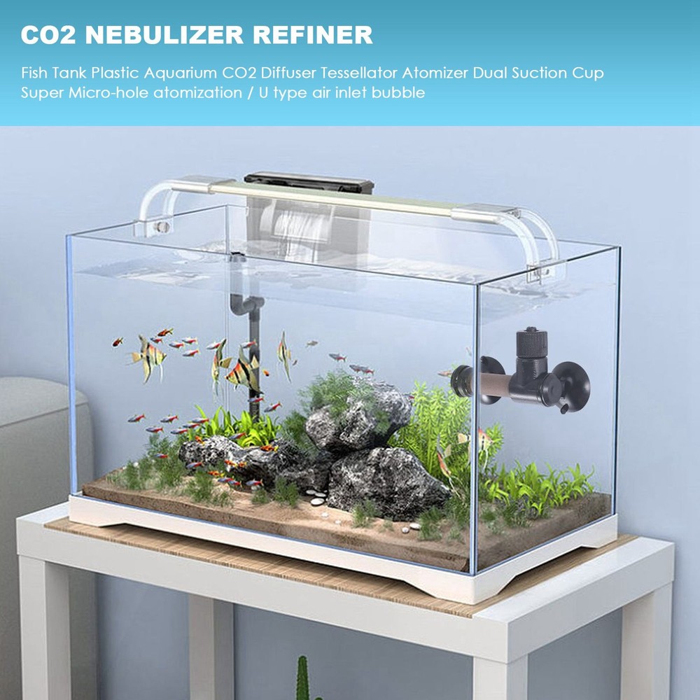 Fish Tank Plastic Aquarium CO2 Diffuser Tessellator Atomizer Dual Suction9140