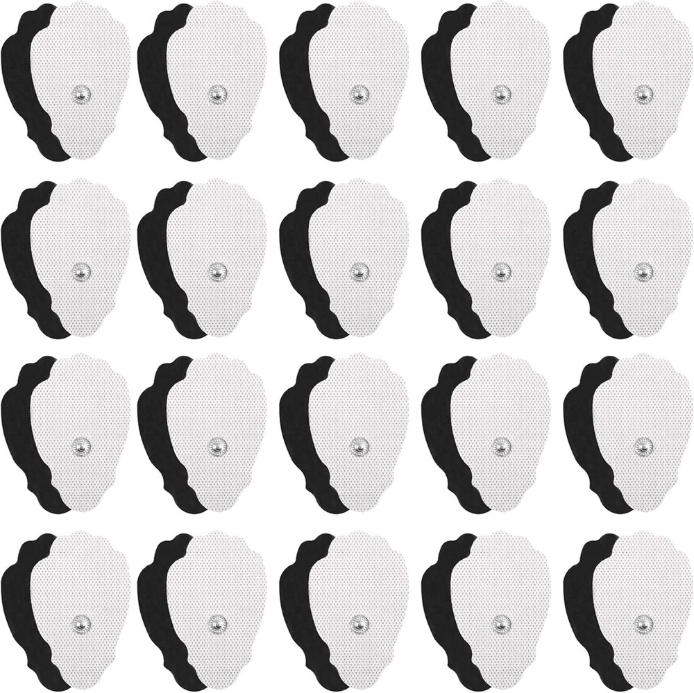 40 Pack TENS Unit Replacement Pads Snap On Self-Adhesive Electrode Pads Reusable