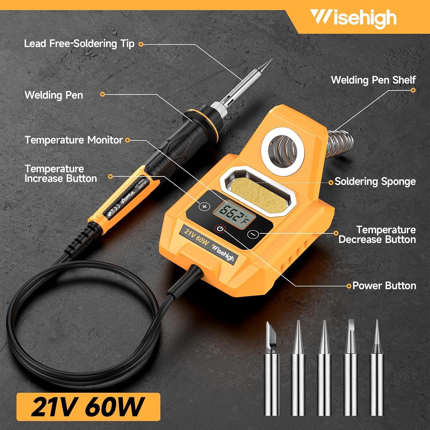 Cordless Electric Digital Soldering Iron Station for Dewalt 20V Max Battery