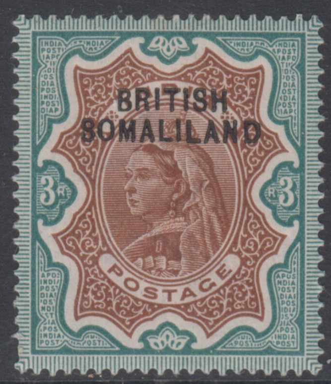 Somaliland Protectorate 3 Rupees SG12  Mint MH