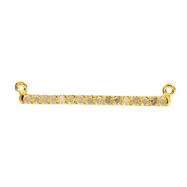 0.33ct Diamond Stick Connector Finding 925 Sterling Silver