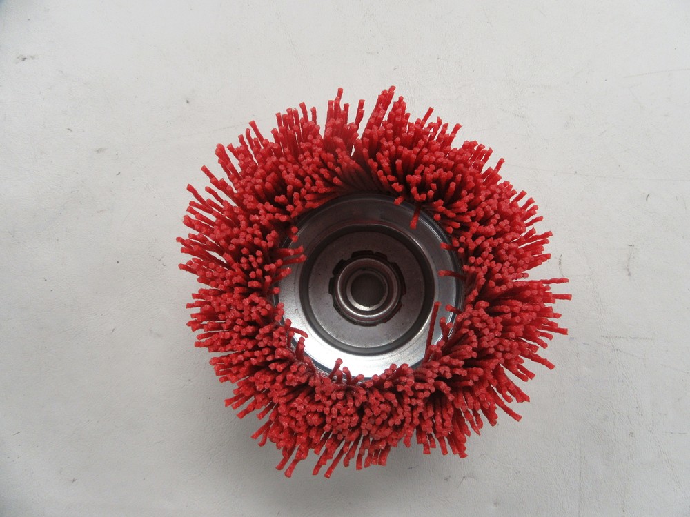 ABRASIVE 4" BRISTLE CUP BRUSH 5/8-11 ANGLE GRINDER RED