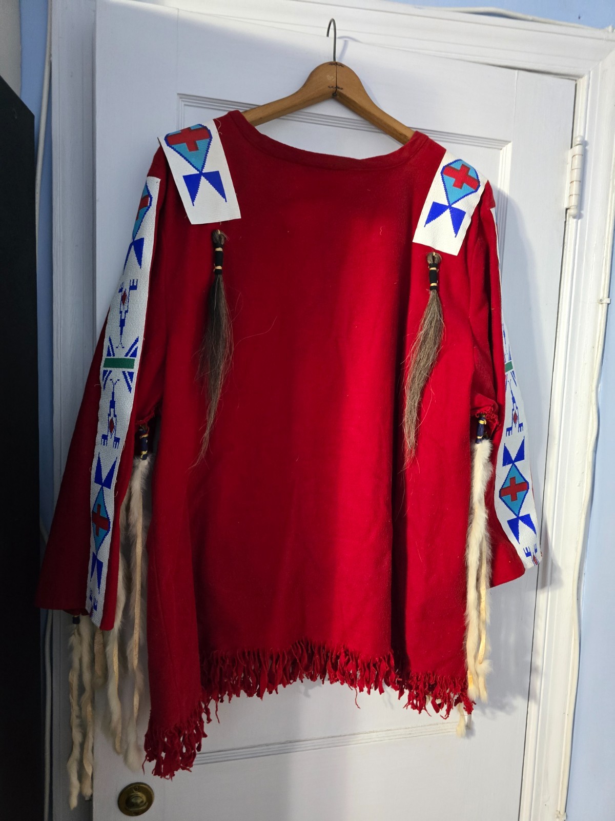 Native Indian Regalia 5' War Bonnet Tunic Breast Plate Sash Chaps Belt Shoes Bag