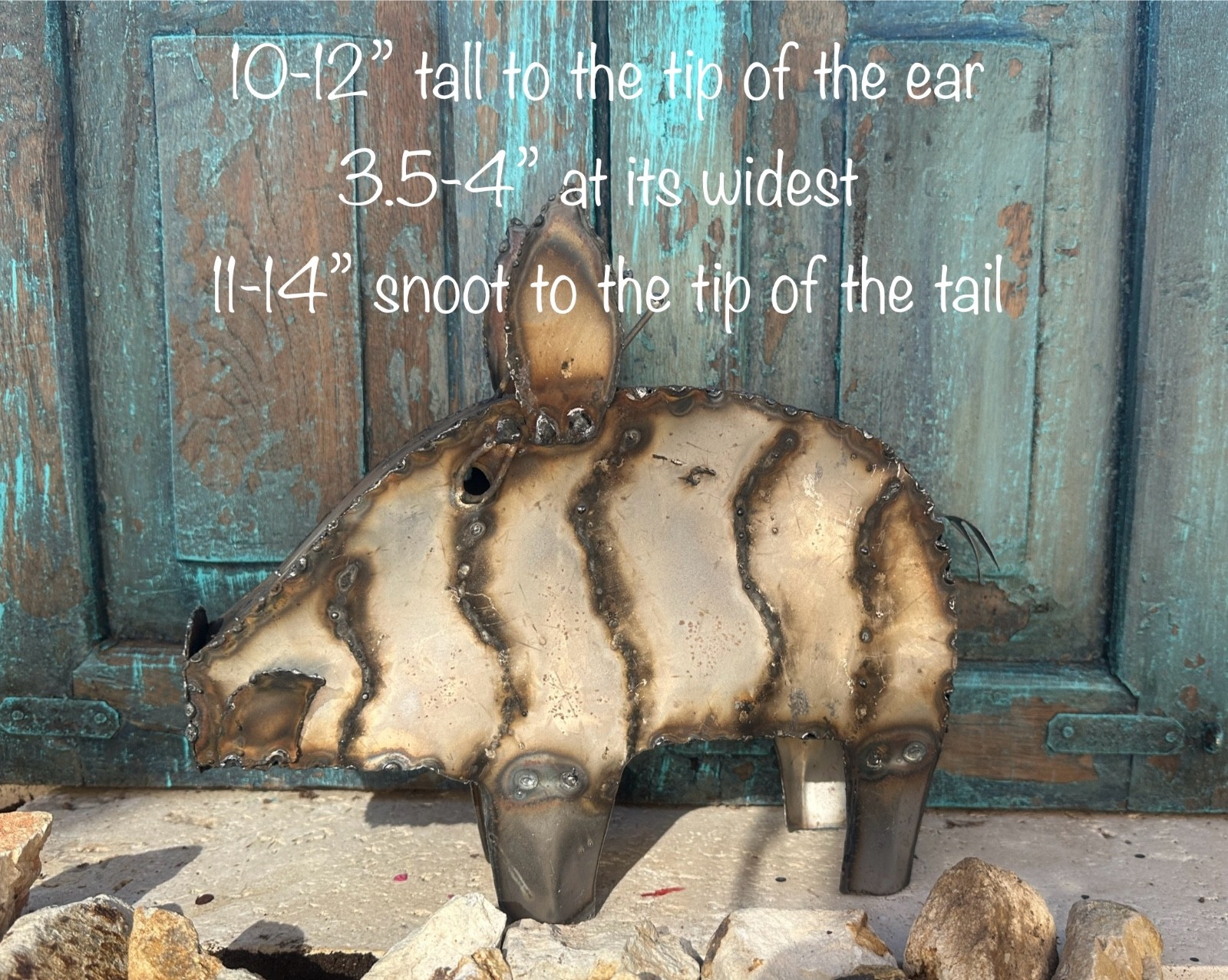 Handcrafted Rustic Metal Javalina Quail Yard Art