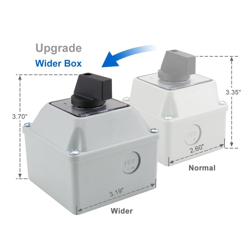 Universal Rotary Changeover Switch 20A 660V 3 Position 2 Phase