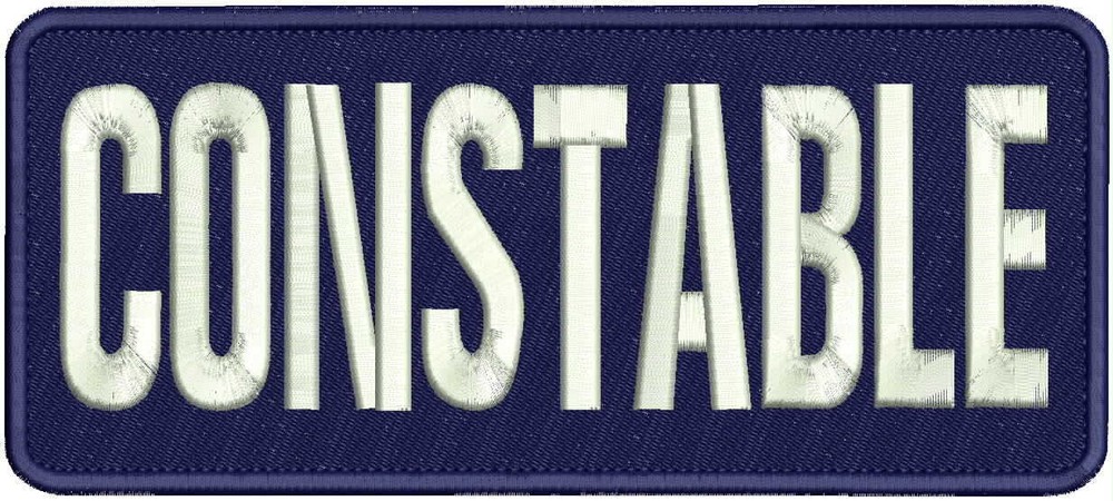 CONSTABLE embroidery patch 4x10 hook on back NAVY/WHITE
