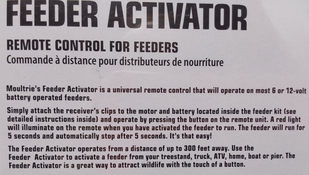 Moultrie Remote Control Wildlife Feeder Activator - Universal, New
