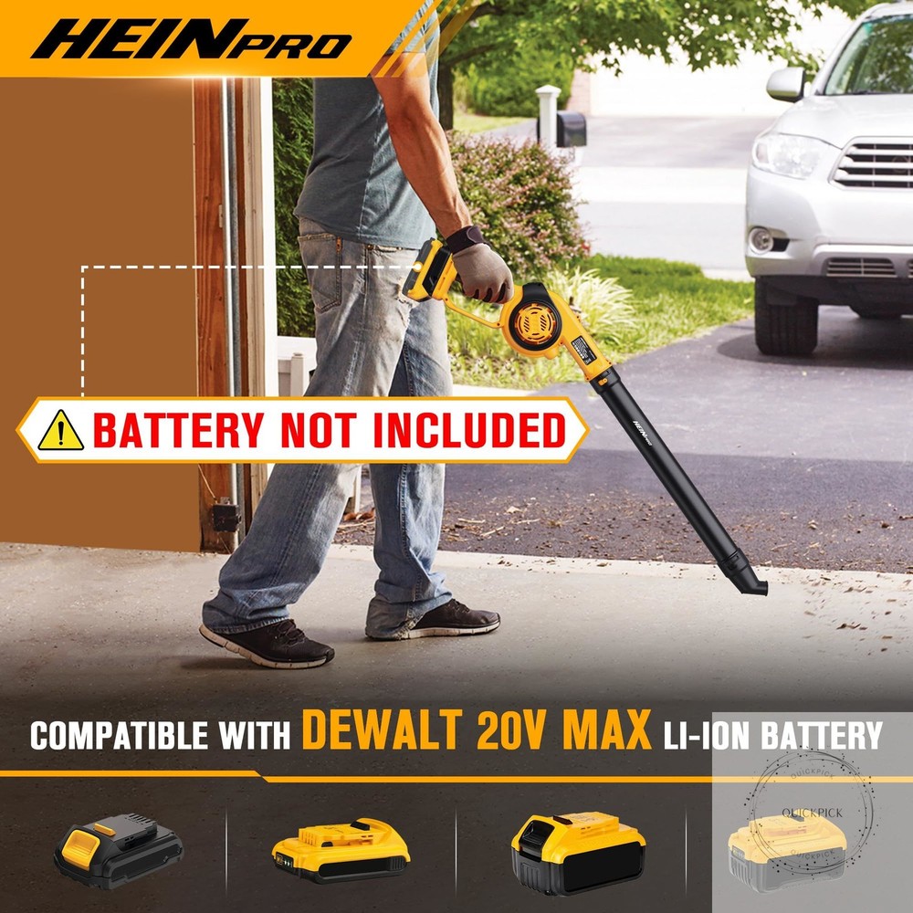 Cordless Leaf Blower Compatible with Dewalt 20V Max Battery (Tool Only), Up to