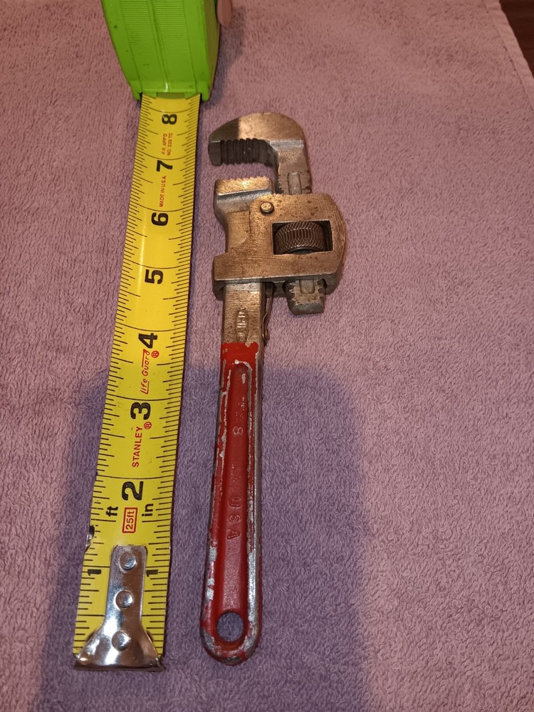 Vintage TRIMO SIZE 8" ADJUSTABLE PIPE WRENCH