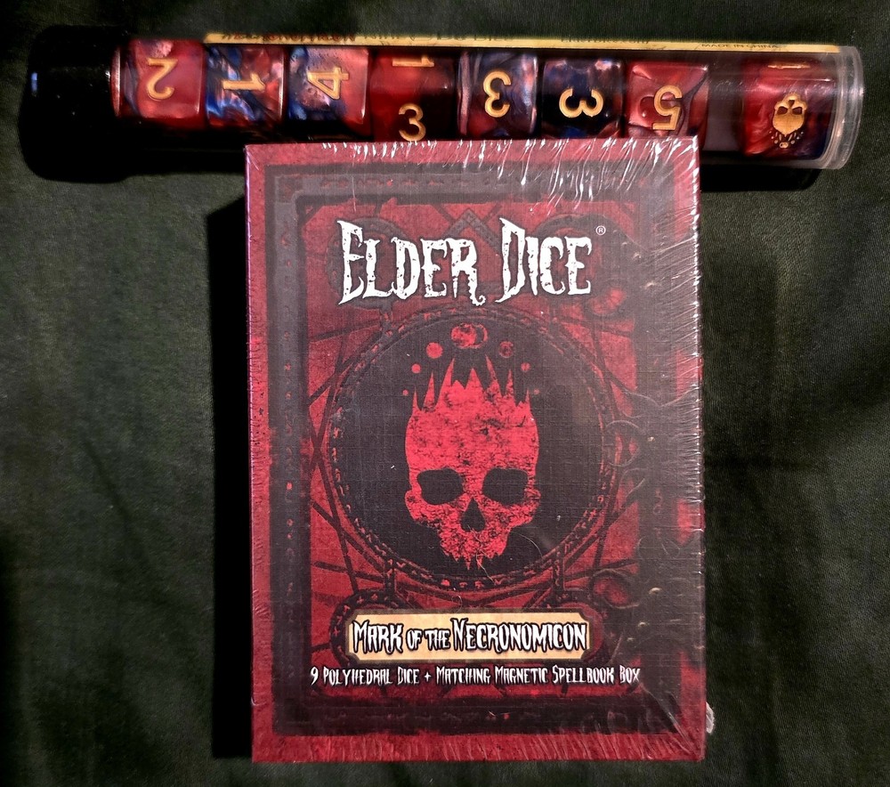 Elder Dice - Mark Necronomicon - ELDRITCH - 9 RPG Polyhedral Set & 9 6-Sided Set