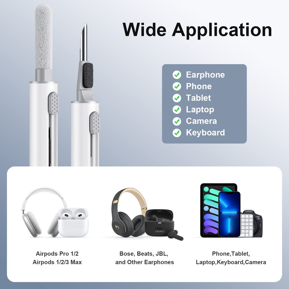 AirPods Cleaning Kit Pen for Pro 1 2 3 Multi-Function Brush Tool White
