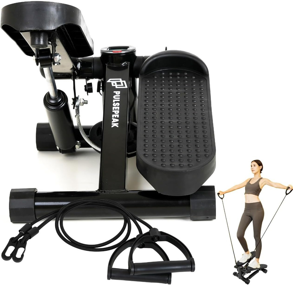 Compact Mini Stepper with Resistance Bands for Home Workout