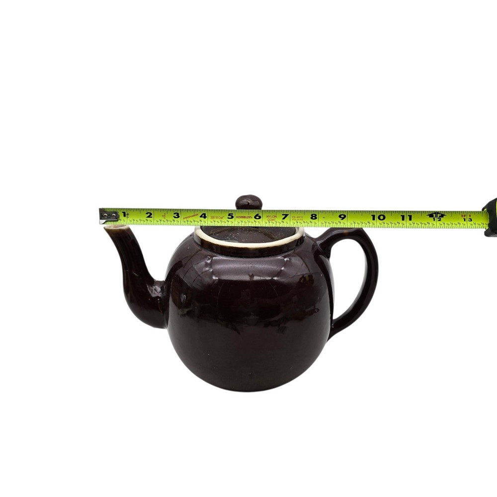 Star Stoneware Primitive Pottery Teapot Dark brown