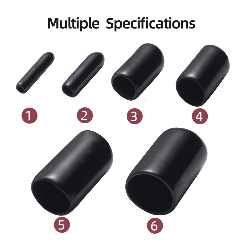Aleric Rubber End Caps -60pcs Flexible Screw Thread Protector Covers Rubber Bolt