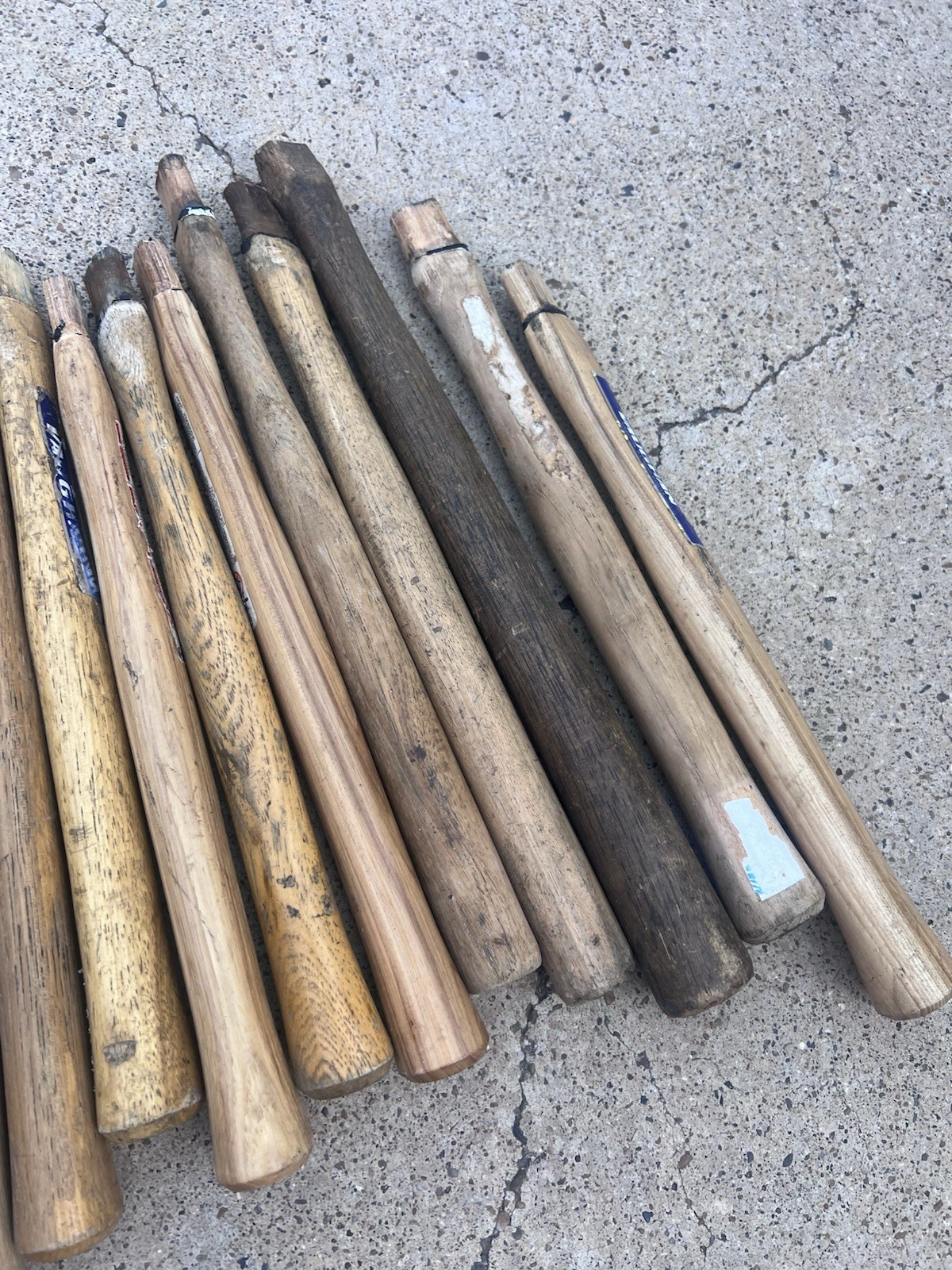 LOT of 4 Used Vaughan 12-14in Handles, Wood Turning, Repurposing, Crafting