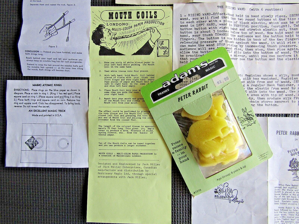 Magic trick instructions 1970's and tricks !