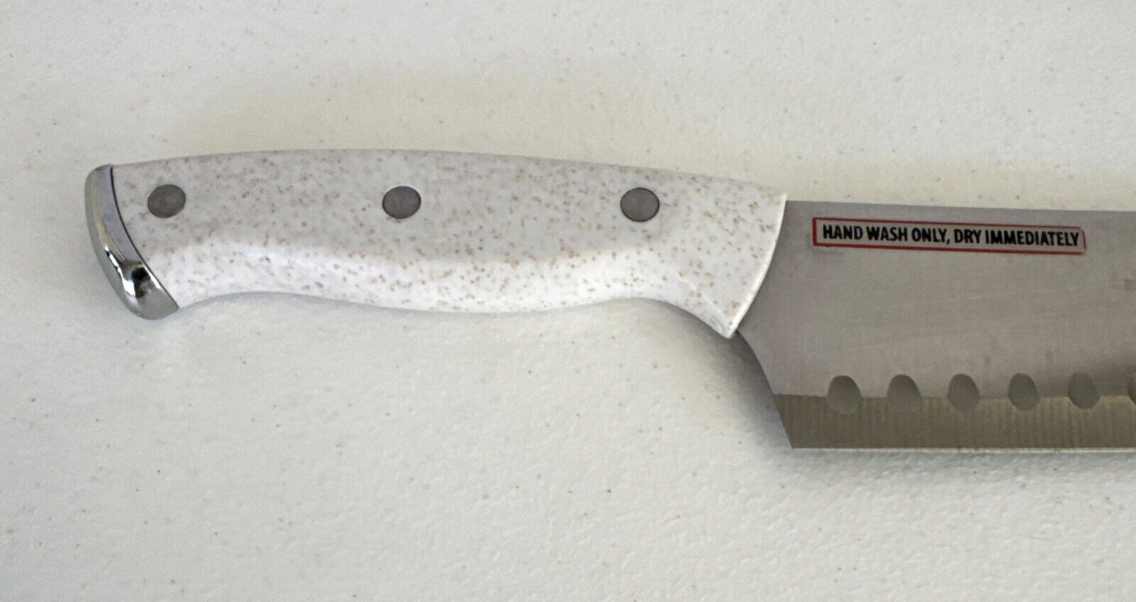 VTG Farberware 23F958 White Chef's Knife Stainless Steel 7 1/4” Blade 12 1/4" L