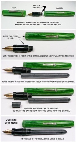 REPAIR KIT FOR LEVER & BUTTON FILL INK SAC FOUNTAIN PENS