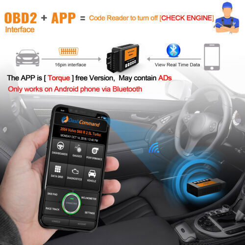 Ancel ELM327 Bluetooth Code Reader OBD2 Scanner Automotive Diagnostic Scan Tool