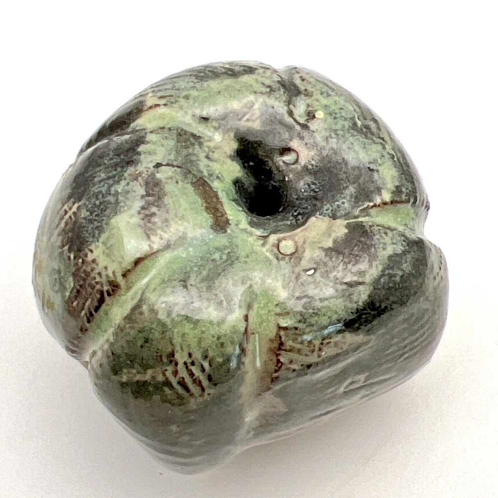 Studio Art Alter Temple Fruit Ceramic Pottery Green Tan