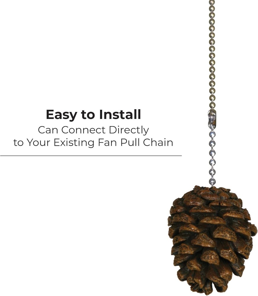 Vintage Ceiling Fan Pull Chain Extension with Pinecone Finial