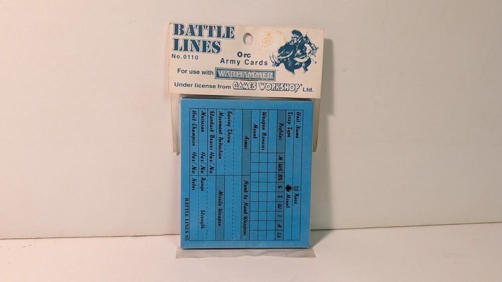 Battlelines - Warhammer Army Cards - Orc