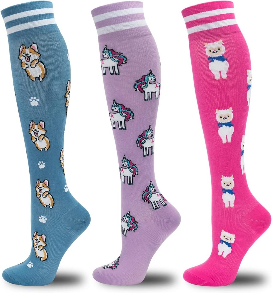 Compression Socks for Women Men 3 Pairs Graduated Compression Support