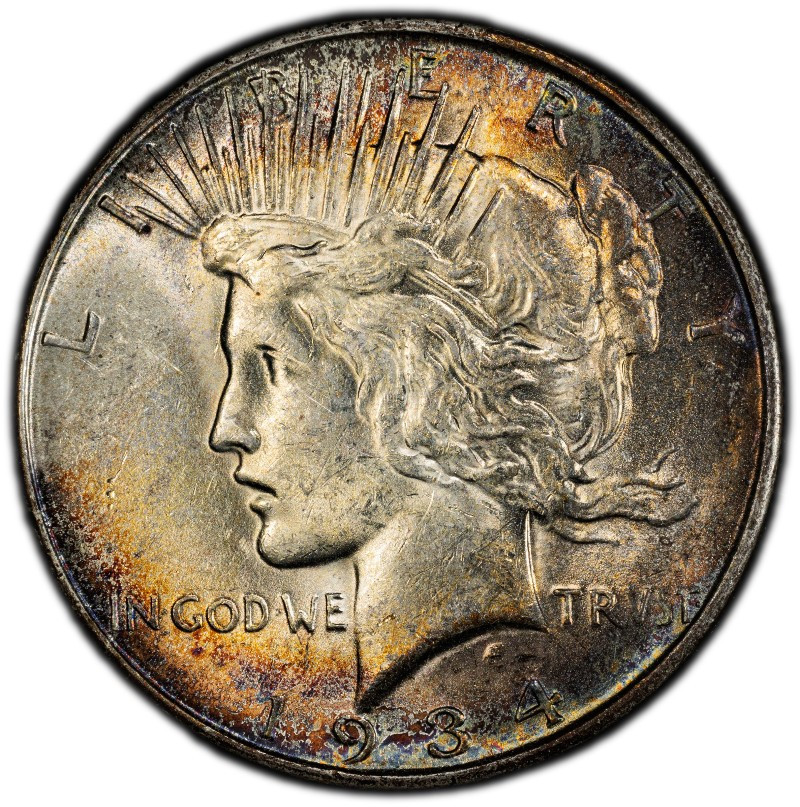 1934-D NEAR UNCIRCULATED SILVER PEACE DOLLAR