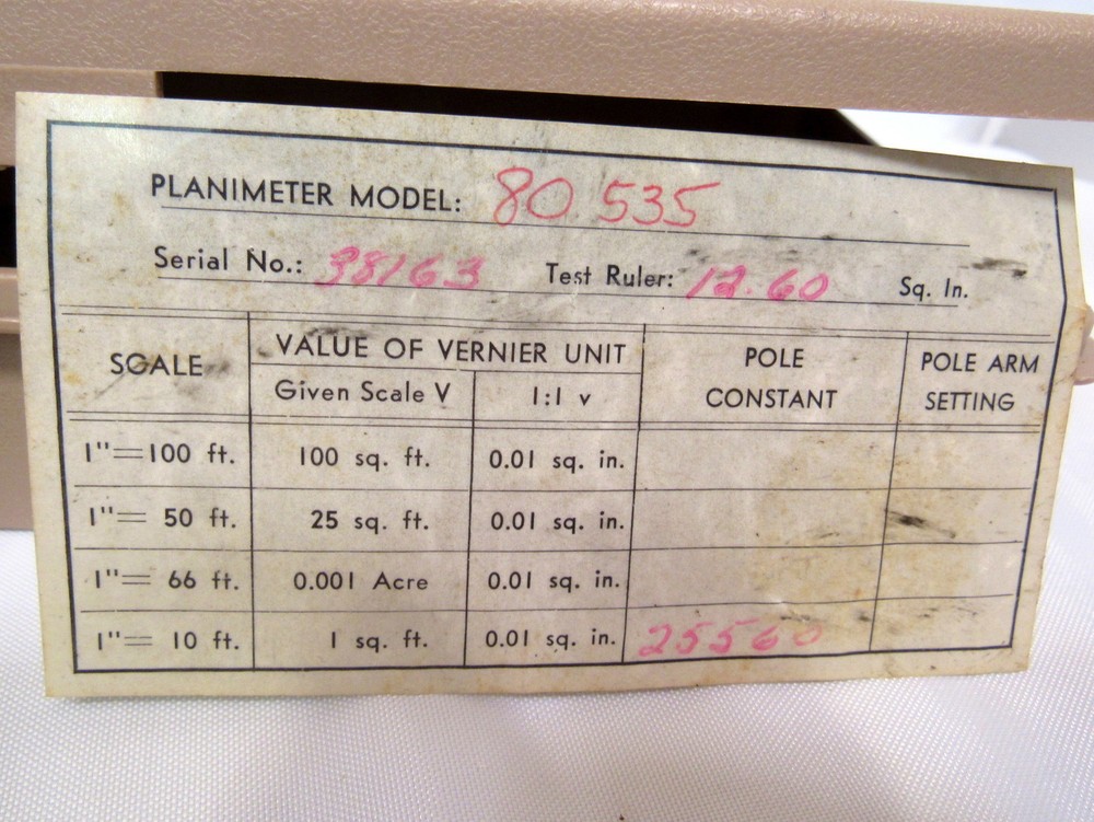 Vintage Bruning Compensating Polar Planimeter Map Measuring Instrument