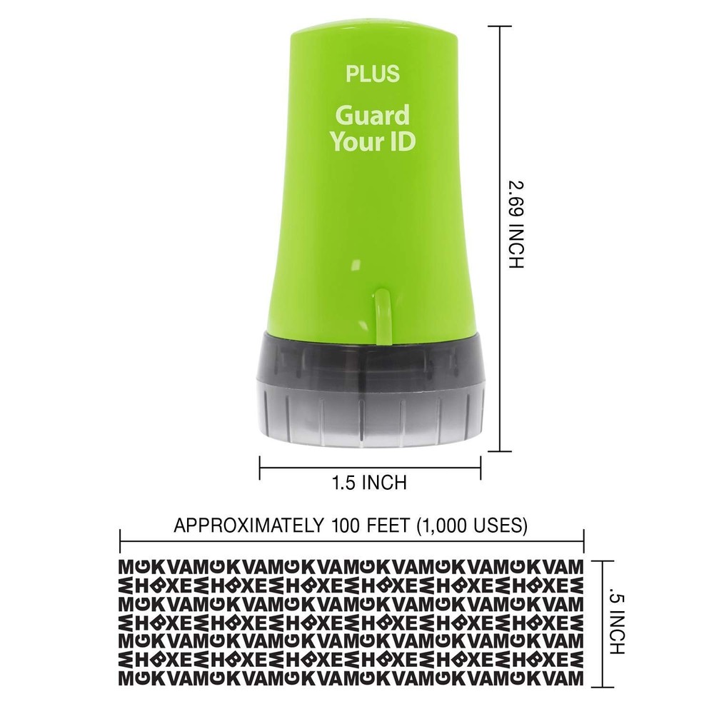 Guard Your ID ADVANCED Roller Identity Theft Prevention Security Stamp GREEN