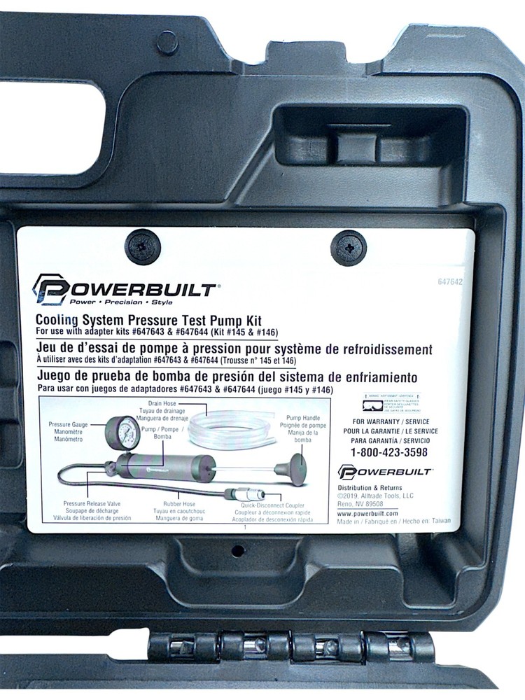 POWERBUILT 647642 KIT 144 Cooling System Pressure Test Pump Kit