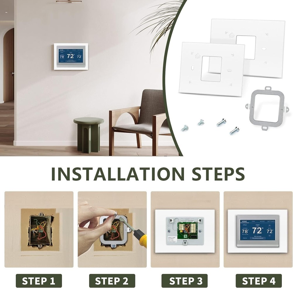 Compatible Honeywell Thermostat Wall Plate with Efficient Cover-Up Functionality